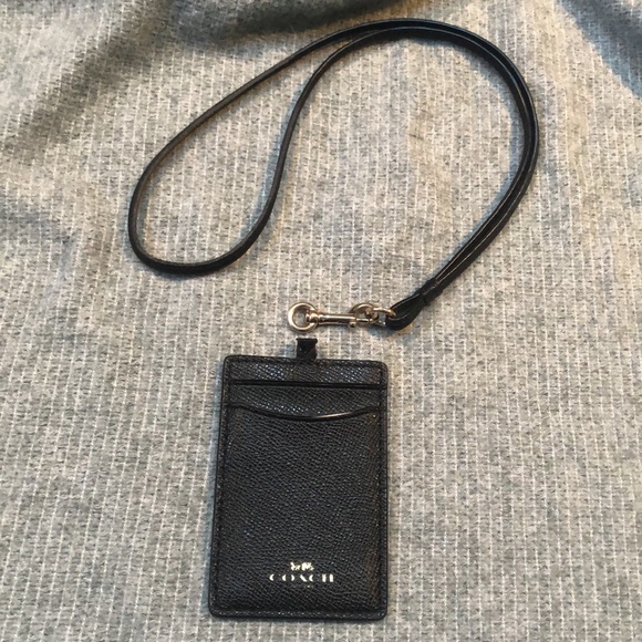 Coach Black Leather ID Lanyard - Picture 13 of 13